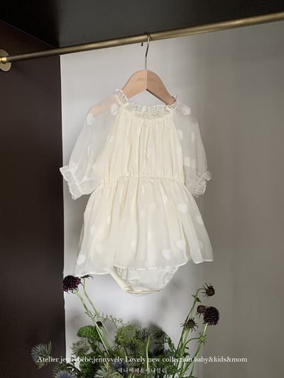 JE12｜(66-90cm) 雪紡愛心包屁洋裝7