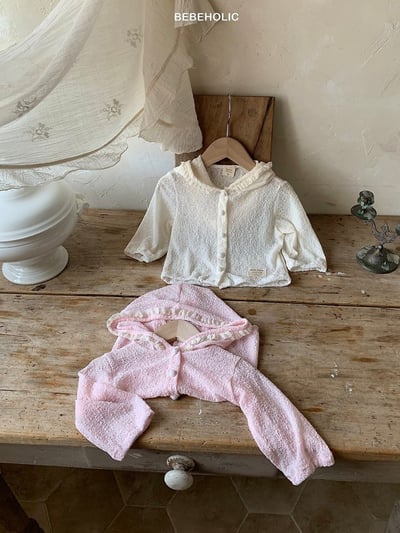 Bebe holic53｜(3m-18m) 花邊連帽開衫3