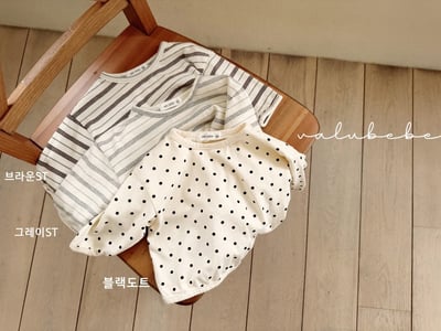 Valubebe78｜(65-90) 補丁條紋/點點上衣7