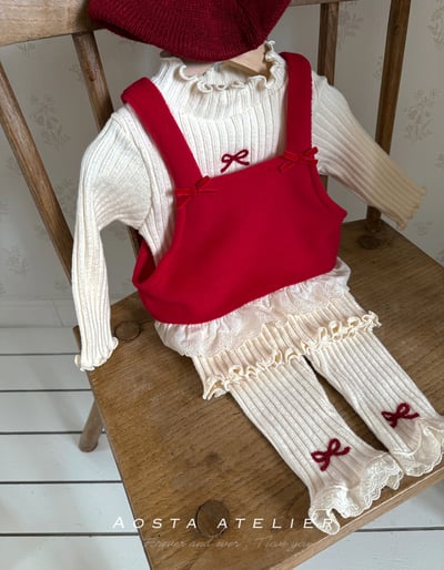 AOSTA08｜(6m-5y) 磨毛蝴蝶蕾絲緊身褲17