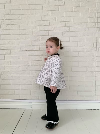 JE634｜(80cm-110cm) 毛絨花邊喇叭褲7