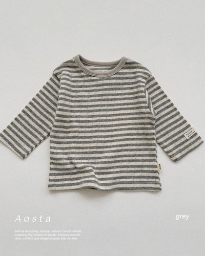 AOSTA22｜(6m-5y) 透氣條紋上衣3
