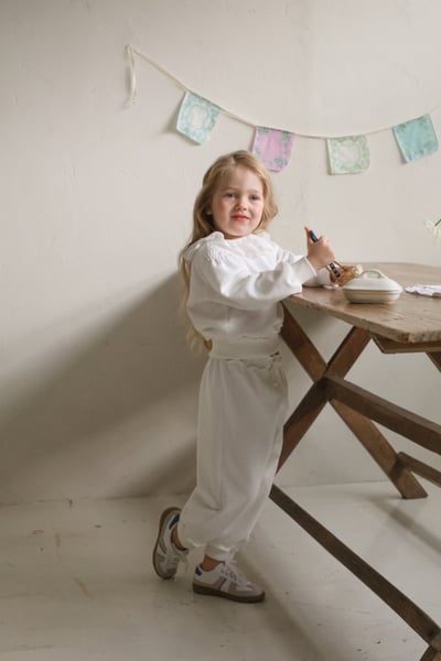 FLO30｜(75-140) 2色荷葉花瓣邊縮口長褲19