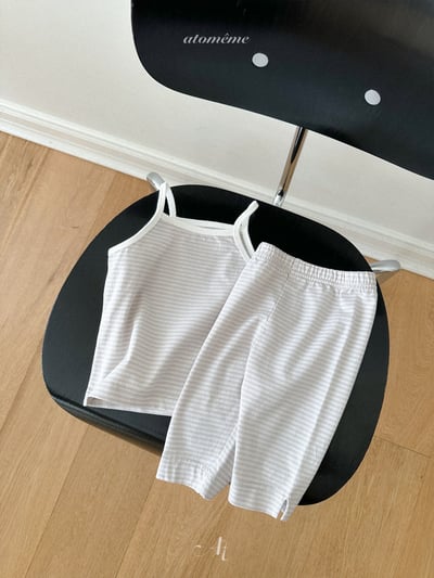 Atomeme07｜(70-110) 細肩條紋背心/七分緊身褲13