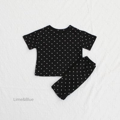 LIME&BLUE29｜(80-118cm MOM-DAD)  明星波點親子套裝4