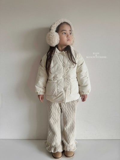 Monpetitbebe11｜(70cm-110cm) 愛心刺繡夾層棉外套4