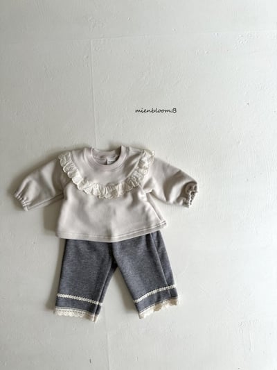 Bloom.b34｜(0m-24m/85cm-125cm) 磨毛蕾絲邊長褲7