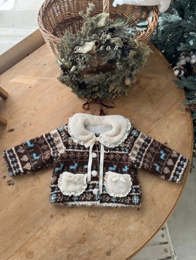 Marron 68｜(1y-6y) 雪花刷毛開襟外套11