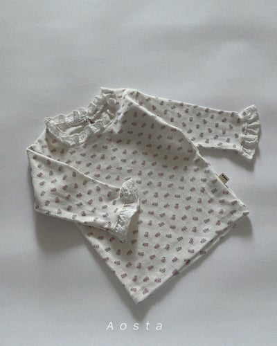 AOSTA43｜(6m-5y) 蕾絲滾邊碎花上衣5