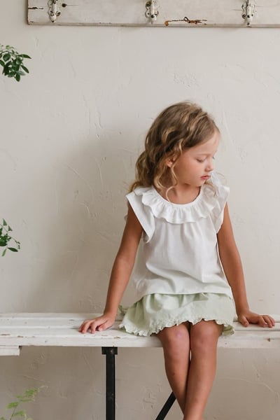 FLO35｜(75-140) 荷葉波浪領上衣5