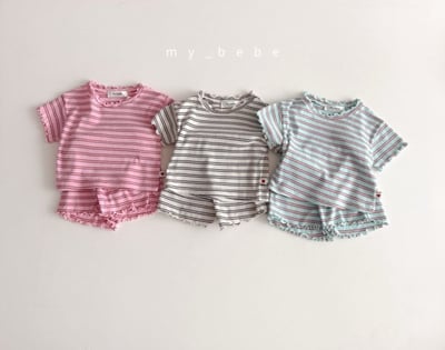 my_bebe22｜(80-120cm) 條紋捲邊套裝11