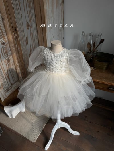 Marron56｜(1y-6y) 絲帶薄紗澎澎洋裝17