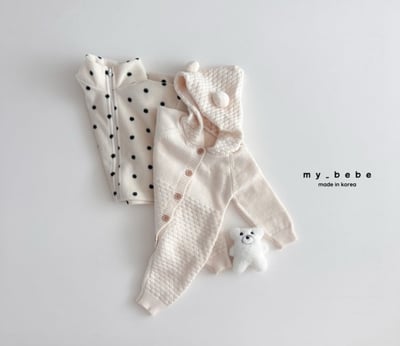 my_bebe30｜(-3m-18m-) 小毛球連帽針織連身衣6