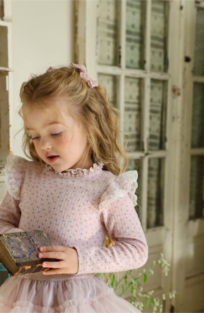 FLO05｜(free) 4色蕾絲蝴蝶結髮夾10