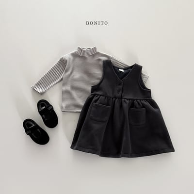 Bonito19｜(75cm-125cm) 簡約內刷毛背心洋裝14