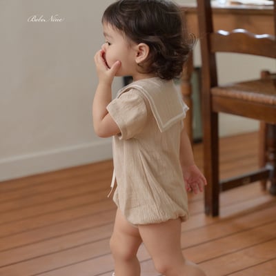 bebe nine38  (6m-24m) 2色氣質翻領包屁衣11