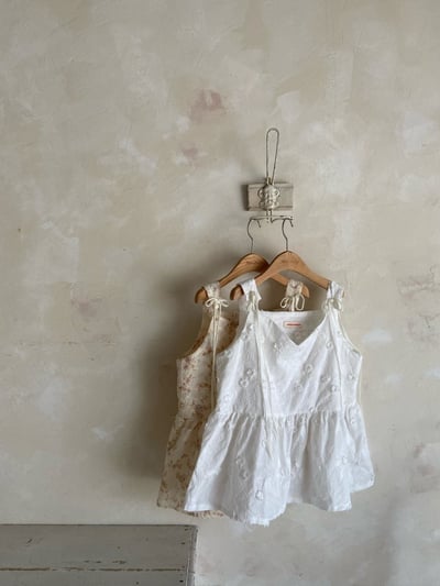 Anne Shirley36｜(mom) 2色碎花壓紋綁帶上衣3