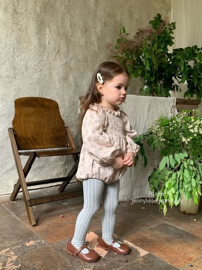 JE569｜(66-120cm) 抓皺碎花公主袖包屁衣/洋裝23