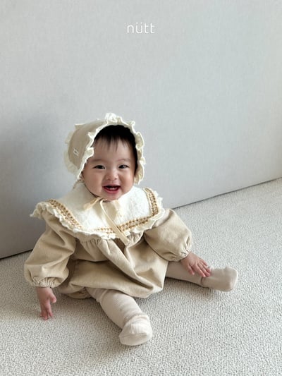 Nutt03｜(3m-16m) 翻領磨毛包屁衣含髮帶19