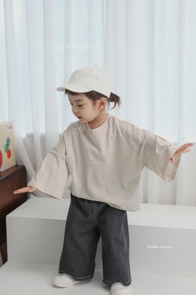 bebe nine08  (65-115) 2色條紋喇叭袖上衣9