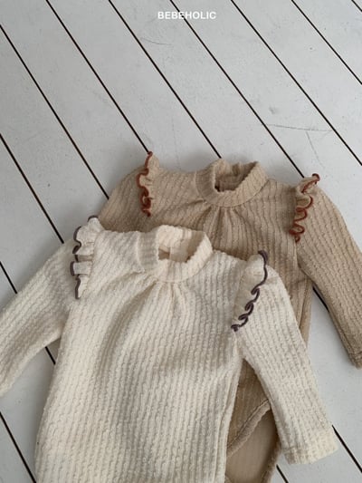 Bebe holic32｜(3m-18m) 滾邊細麻花包屁衣7