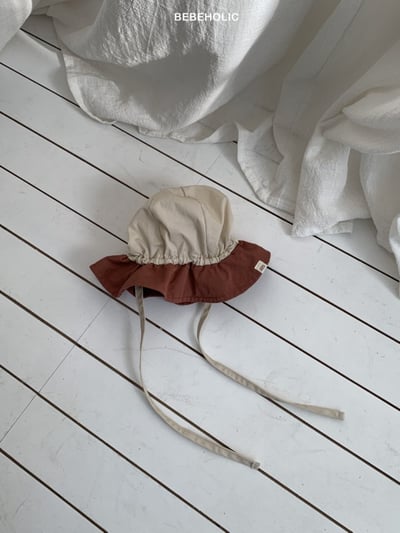 Bebe holic03｜(3m-18m) 拚色漁夫綁帶帽5