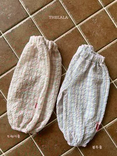 thelala13｜ (70-115) 棉麻抓皺格紋縮口褲9