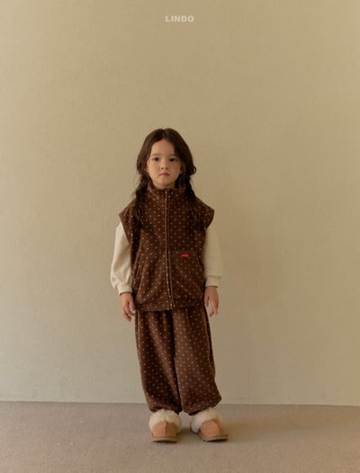 Lindo70｜(80cm-125cm) 高領磨毛波點背心10