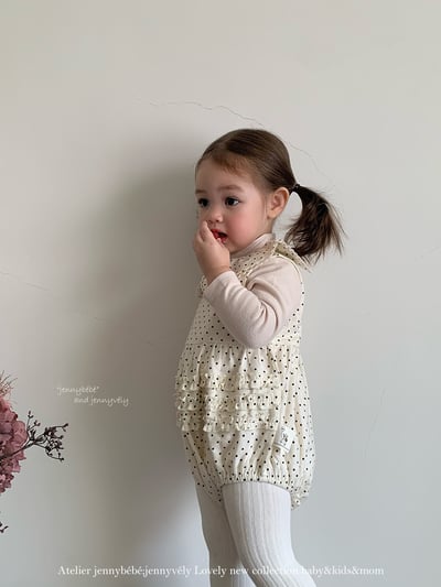 JE594｜(66cm-90cm) 可爱圓點娃娃領包屁衣/高領上衣9