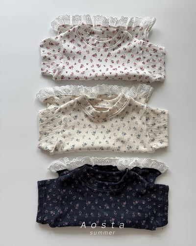 AOSTA25｜(6m-5y) 3款碎花蕾絲裙邊上衣3