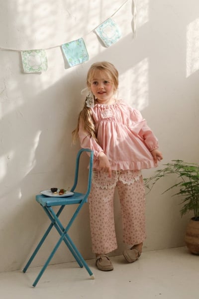 FLO39｜(75-140) 3色法式傘狀荷葉襯衫5