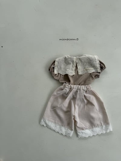 Bloom.b34｜(55cm-118cm) 格紋蕾絲花邊直筒長褲10