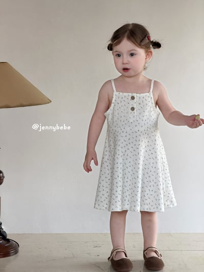 JE434｜(80-120cm) 細肩帶小碎花洋裝1