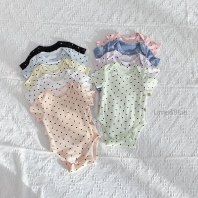 LIME&BLUE28｜(55-80cm)  明星波點包屁衣2