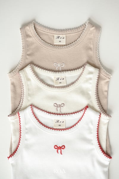 ROA24｜(6m-18m) 3色蝴蝶結刺繡背心5