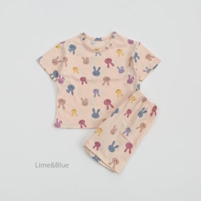 LIME&BLUE01｜(80-118cm MOM )  兔子親子居家服18