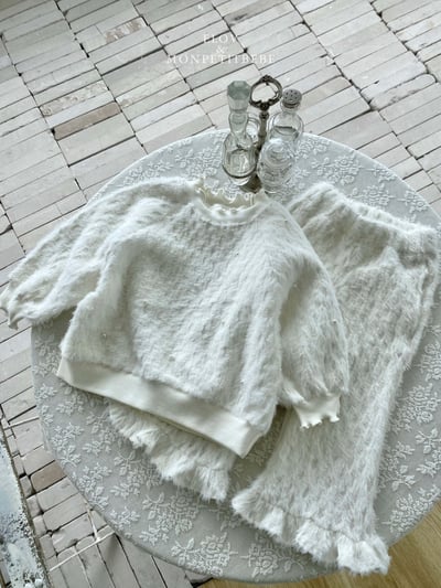 Monpetitbebe16｜(70cm-110cm) 荷葉邊起毛喇叭褲11