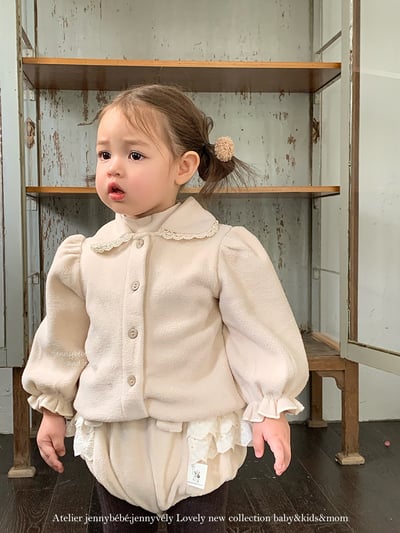 JE 606｜(73-100cm)  絨毛翻領吊帶褲套裝17