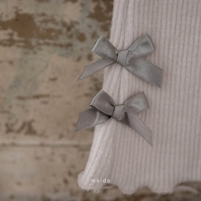 M-KIDS26｜(65-115cm) 2色蝴蝶結緞帶捲邊喇叭褲3