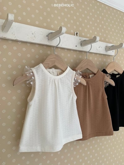 Bebe holic40｜(3m-18m) 素色蕾絲上衣4