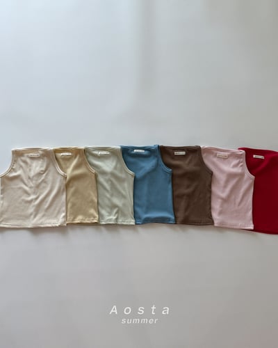 AOSTA10｜(6m-5y) 7色無袖小標素色上衣1