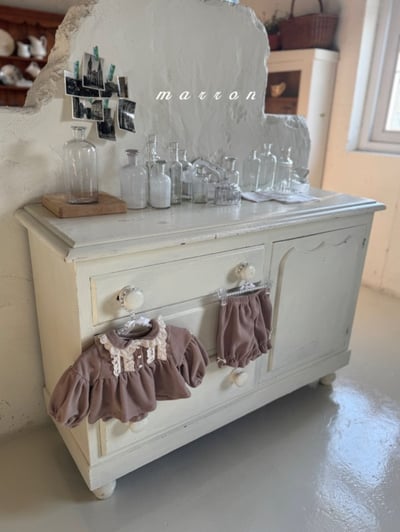 Marron 56｜(3m-18m) 宮廷袖蕾絲領花邊套裝19