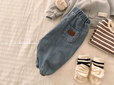 Valubebe35｜(65-90) 牛仔縮口褲10