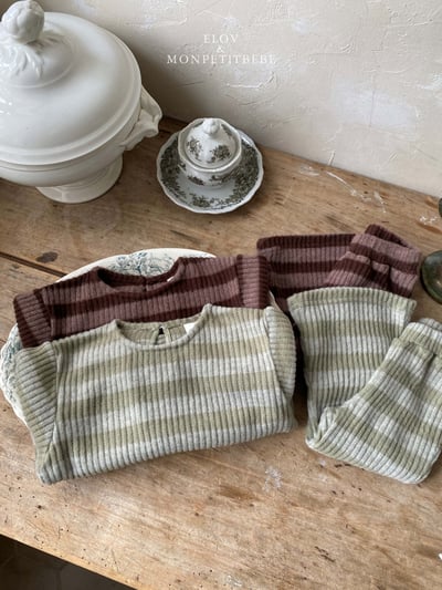 Monpetitbebe12｜(70cm-110cm) 條紋羅紋套裝8