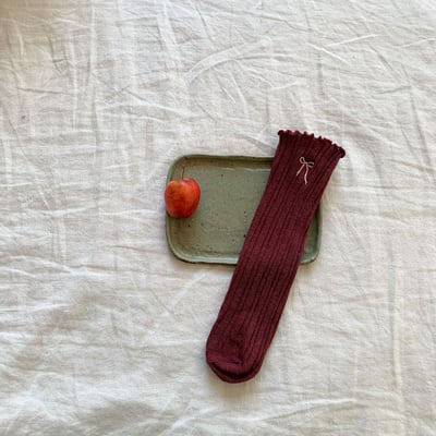 (free) 蝴蝶結刺繡無跟襪15