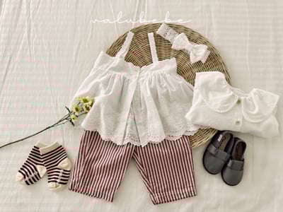 Valubebe69｜(65-90) 素面/條紋抽繩直筒褲10