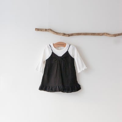 LEMONADE16｜(55cm-85cm) 2色兩件式包屁衣+蝴蝶結細肩洋裝9