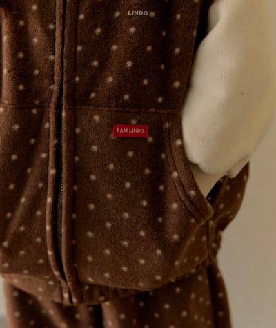 Lindo70｜(80cm-125cm) 高領磨毛波點背心14