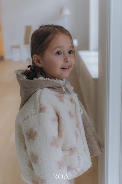 ROA01｜(80cm-120cm) 甜美小花絨毛外套4