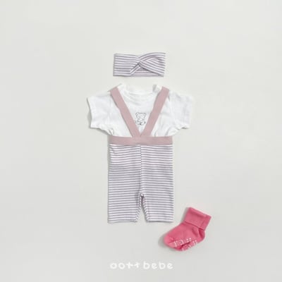 Oottbebe03｜(0m-12m)  背帶條紋打底褲15